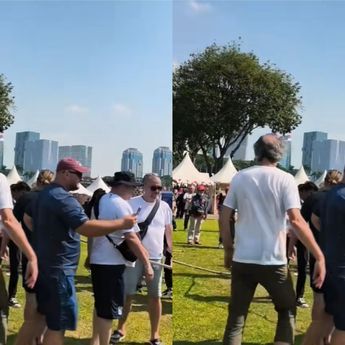 Momen Bule Ikut Lomba Tarik Tambang di Monas saat HUT ke-80 RI