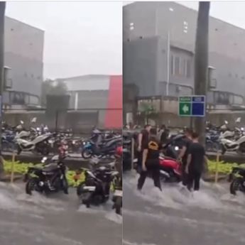 Banjir Rendam Cinere Depok, Motor Dievakuasi, Lalin Macet Total