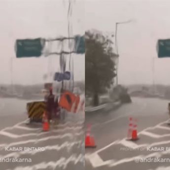 Tol Graha-BSD Ditutup Gegara Pohon Tumbang Usai Hujan Deras