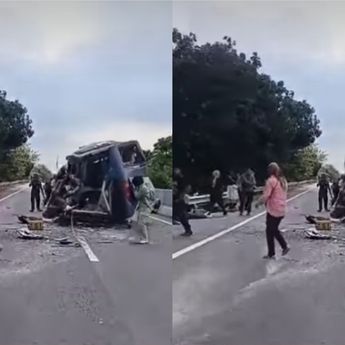 Bus TNI AL dan Truk Terlibat Tabrakan di Tol KM 8.800 Kota Medan