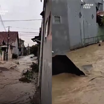 Viral Banjir di Perumahan Cirebon, Aspal Jalan Sampai Terangkat dan Mengapung