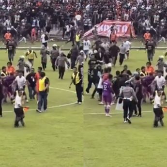 Ricuh Usai Laga PSIR Rembang vs Persak Kabumen, Suporter Masuk Lapangan Hingga Kejar Wasit