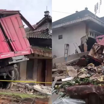 Truk Tronton Oleng Tabrak Rumah Warga di Magelang, Supir Meninggal
