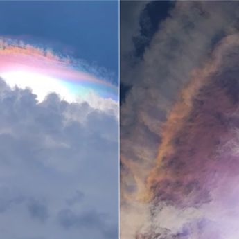 Viral Fenomena Langka Awan Pelangi Muncul di Langit Jonggol