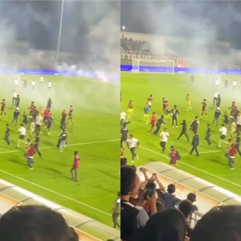 Oknum Suporter PSM Makassar Tendang Pemain Persib Bandung