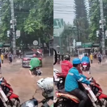 Hujan Deras Guyur Jakarta Selatan, Kawasan Pintu Barat Ragunan Banjir