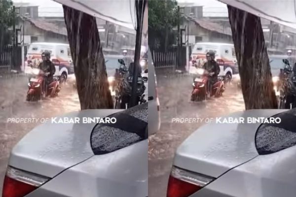 Bintaro Diterjang Banjir Usai Hujan Deras Sejak Sore, Lalu Lintas Macet Parah