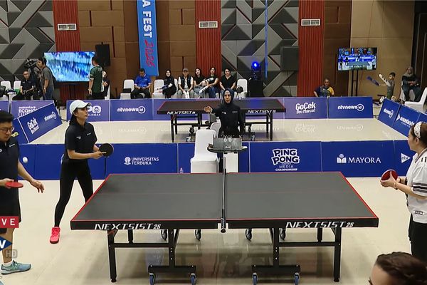 Abraham/Desmona Jadi Runner Up Usai Kalah dari Metro TV di Ping Pong Media Championship