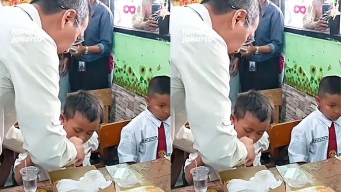 Viral Anak SD Ini Pilih Bawa Pulang Jatah Makan Gratis untuk Neneknya