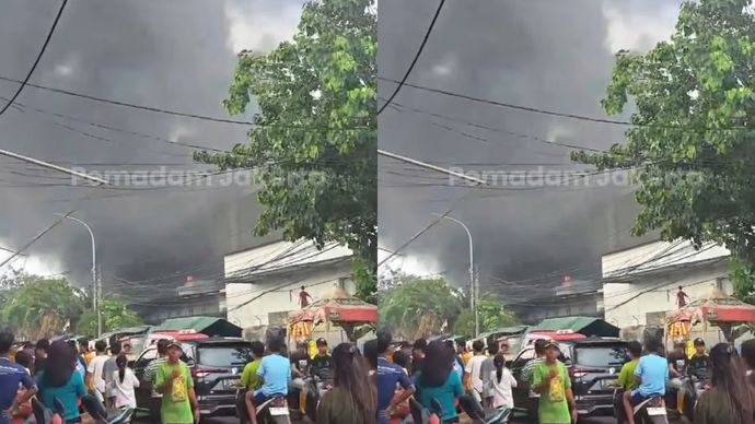 Gudang Wallpaper di Jakarta Utara Terbakar Hebat pada Jumat Siang