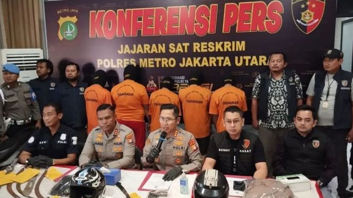 Polisi Berhasil Ringkus 5 Pelaku Begal di Cilincing Jakarta Utara <b>(ANTARA/Mario Sofia Nasution)</b>