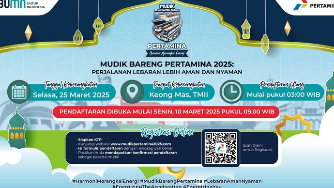 5000 Kursi Disiapkan Dalam Mudik Gratis Bersama Pertamina 2025