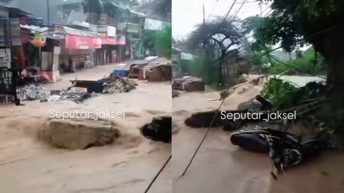 Viral Tembok Gudang SDA Jebol Usai Hujan Deras di Pasar Minggu