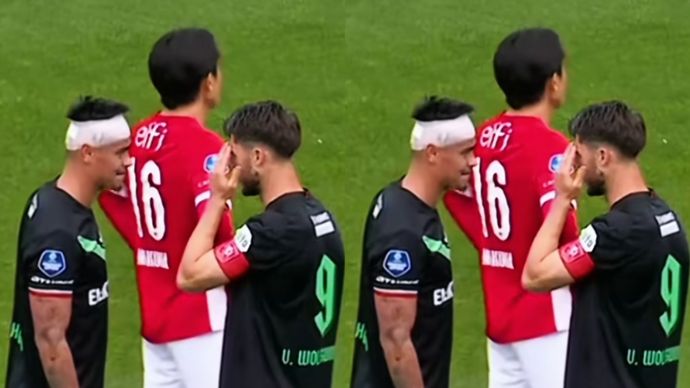 Kepala Mees Hilgers Diperban Usai Benturan Keras dengan Pemain AZ Alkmaar