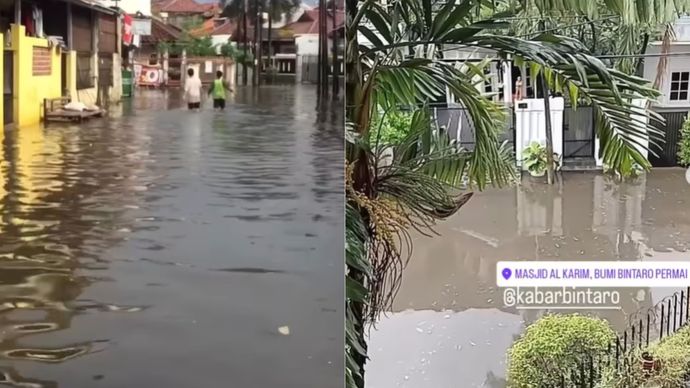 Hujan Deras Lumpuhkan Bintaro, Sejumlah Titik Terendam Banjir