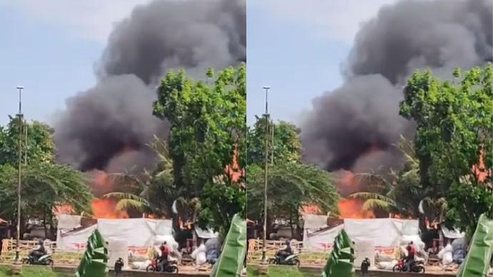 Viral Kebakaran Lapak di Kawasan BKT Jaktim