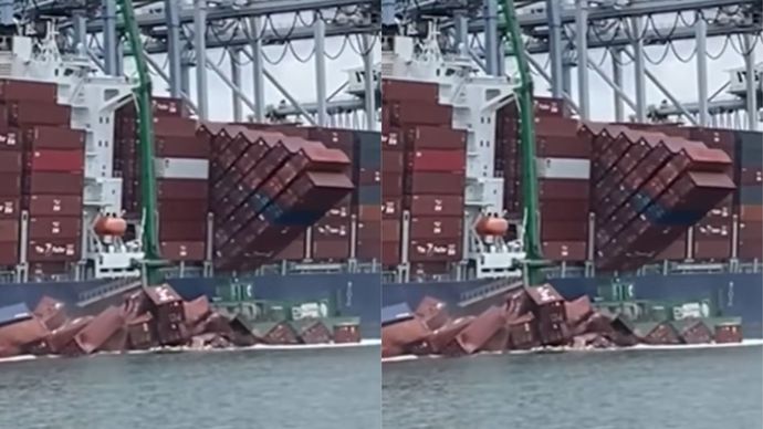Puluhan Kontainer Jatuh ke Laut di Pelabuhan Long Beach, Operasi Sempat Terhenti