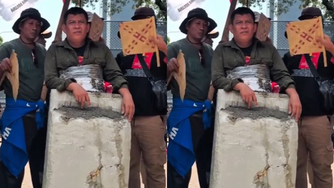 Viral Peserta Aksi di Jakpus Lakukan Cor Badan saat Demo Hari Tani Nasional