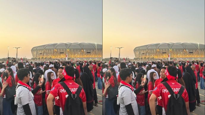 Suporter Timnas Indonesia Dikerjain Petugas Penjaga Stadion King Abdullah