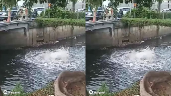 Viral Semburan Air Campur Gas di Kali Gununganyar Hebohkan Warga Surabaya