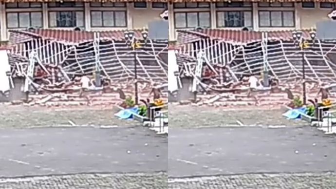 Viral Atap Gedung Pendopo Unsil Tasikmalaya Roboh