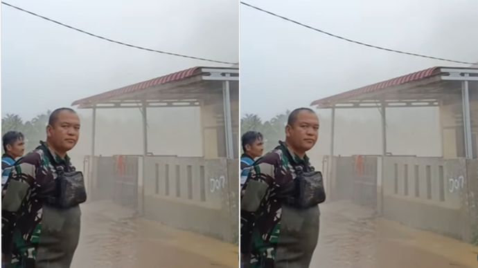 Rumah Hanyut Diterjang Banjir di Padang, Kopka Marinir Ikhwan Arif Tetap Teguh