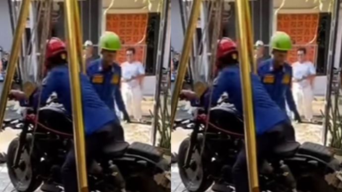 Viral Damkar Evakuasi Moge Usai Masuk ke Septic Tank di Depok