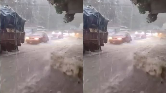 Hujan Deras Sebabkan Banjir di Sukabumi, Motor dan Gerobak Terhanyut