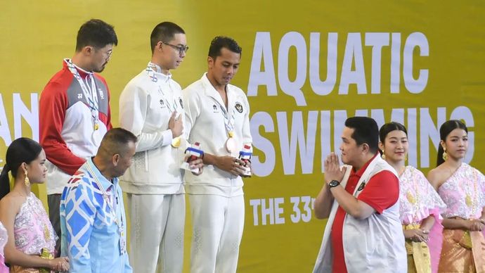  Erick Thohir Jumpai Atlet di SEA Games