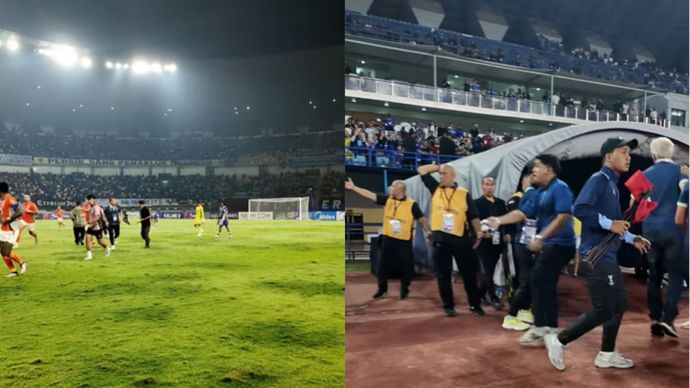 Momen Pemain dan Official Ratchaburi FC Masuk ke Ruang Ganti Usai Ricuh