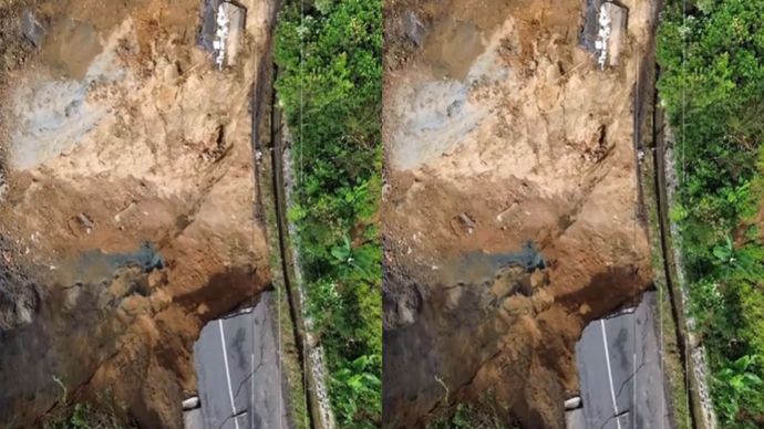 Longsor Tutup Jalan Kali Ireng Banjarnegara, Akses Batur&ndash;Pejawaran Lumpuh Total