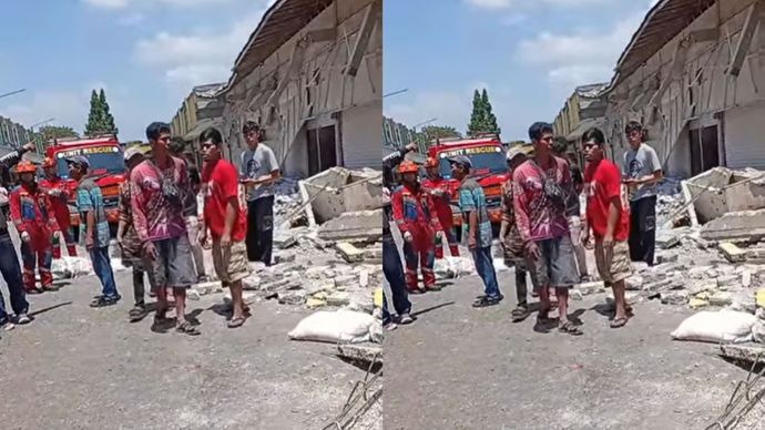 Kanopi Pasar Sehat Soreang Ambruk, 4 Warga Tertimpa, 1 Meninggal