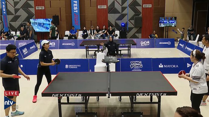 Abraham/Desmona Jadi Runner Up Usai Kalah dari Metro TV di Ping Pong Media Championship