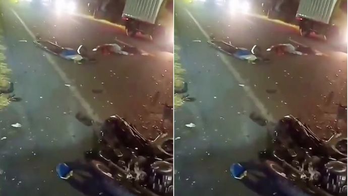 Viral Bus Tabrak Motor di Tegal, Satu Tewas