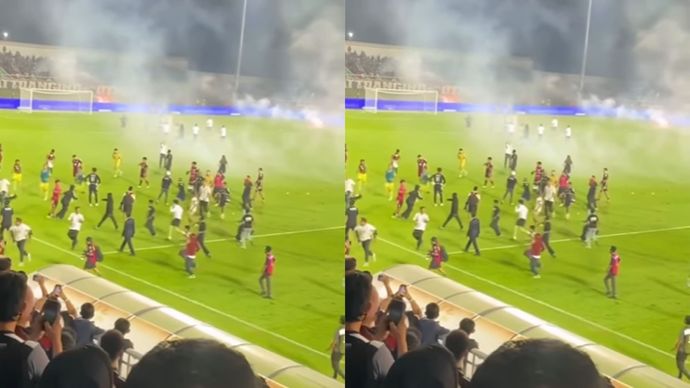 Oknum Suporter PSM Makassar Tendang Pemain Persib Bandung