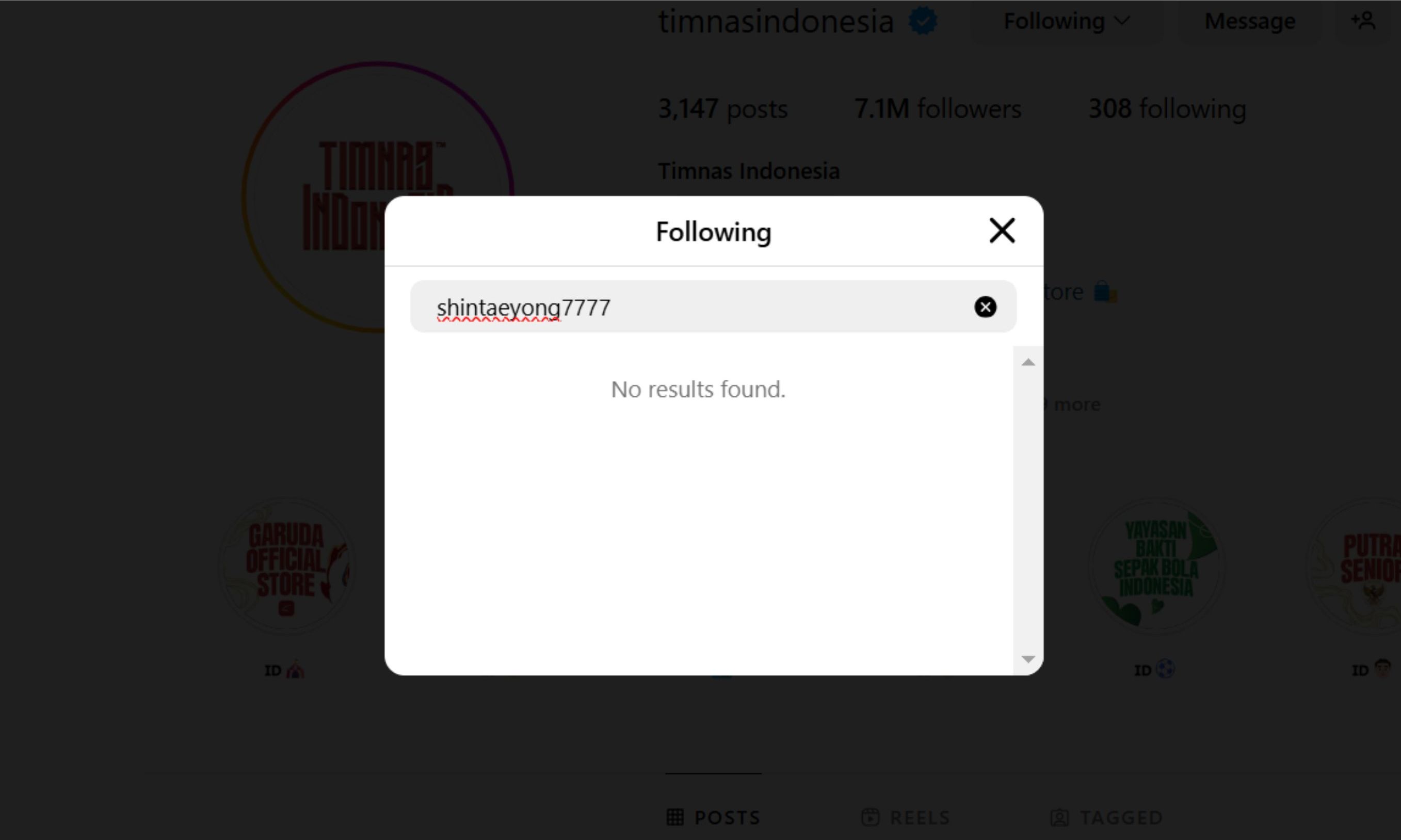 Akun Resmi Instagram Timnas Indonesia Unfollow Shin Tae-yong <b>(Tangkapan Layar)</b>