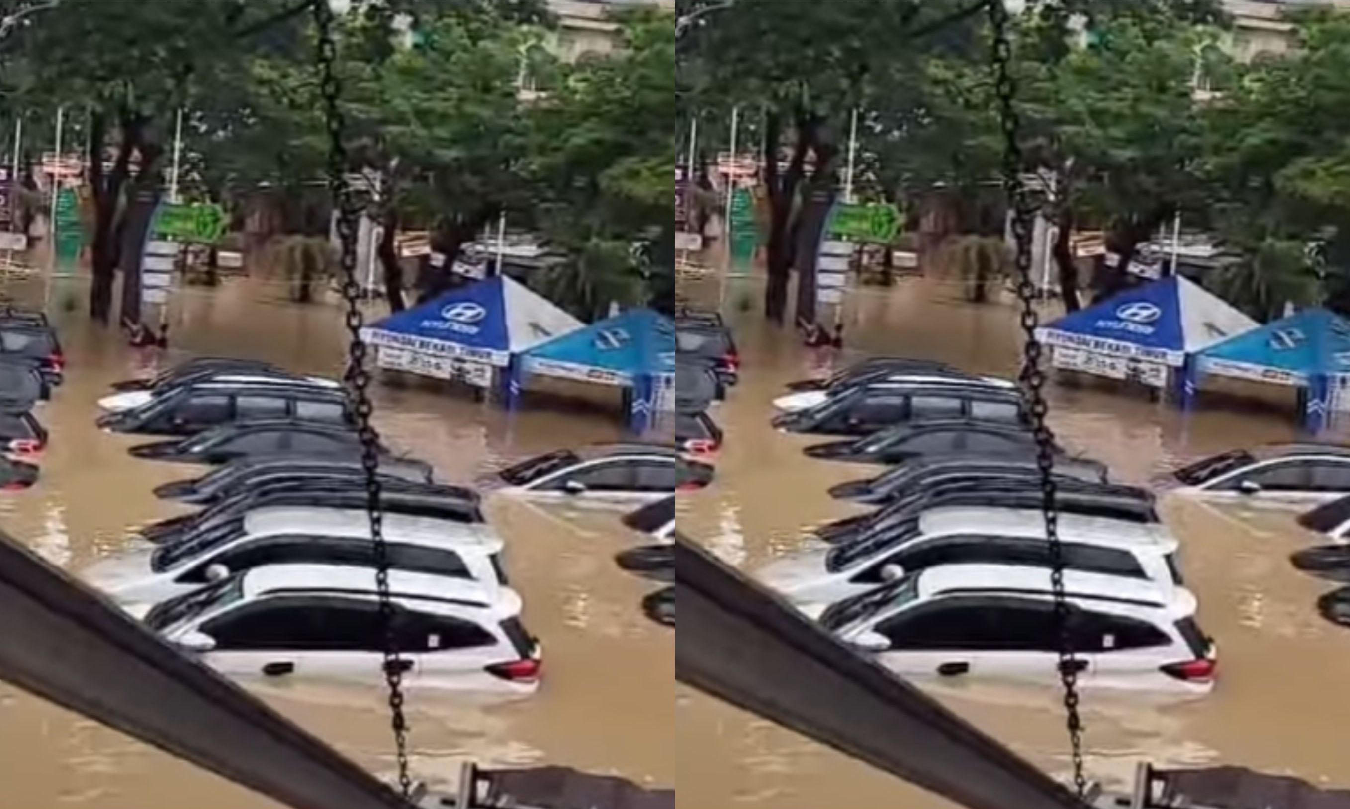 Puluhan Mobil dan Ruko Terendam Banjir di Grand Galaxy City Bekasi <b>(IG: warung jurnalis)</b>