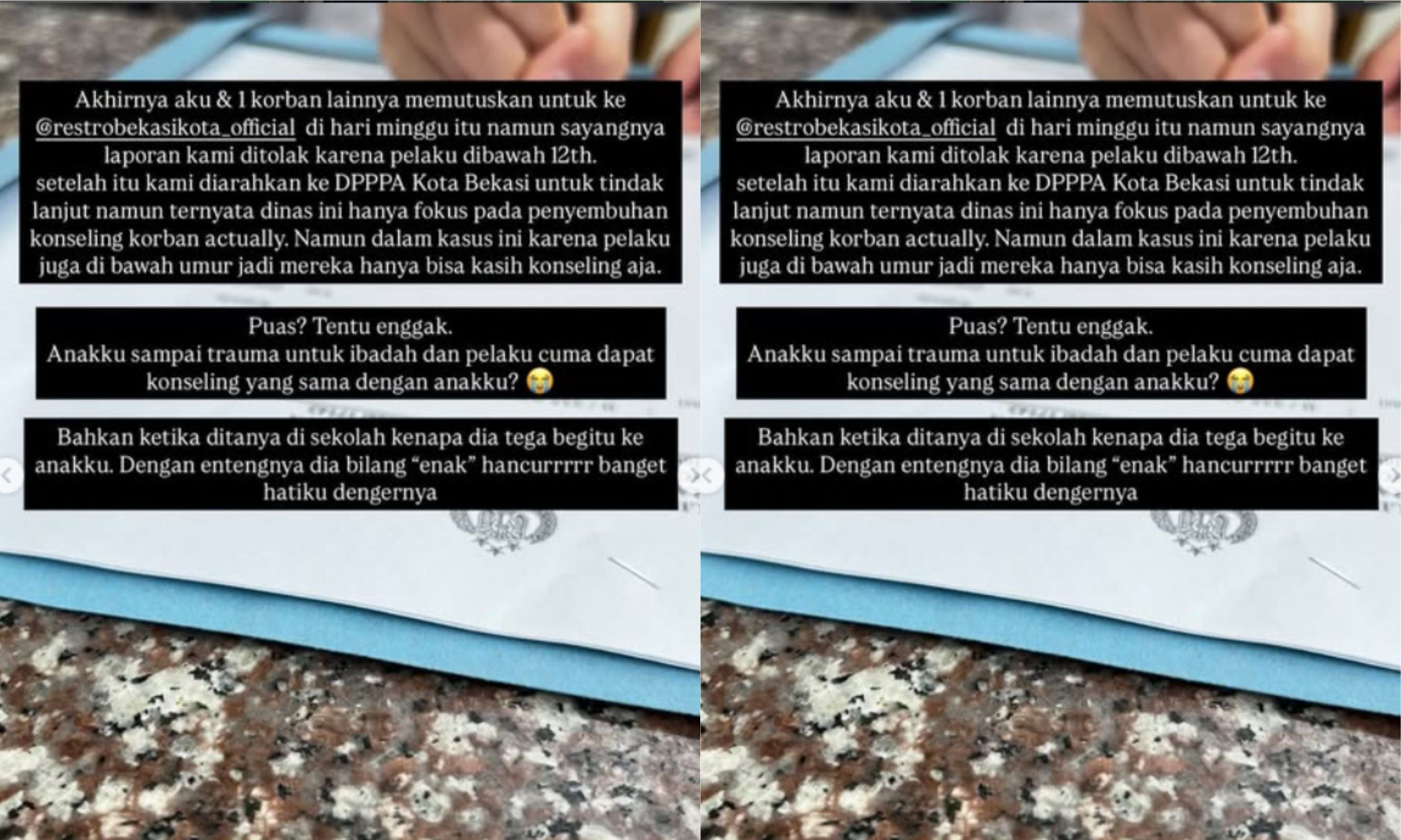 Sempat Ditolak, Kini Polisi Selidiki Kasus Dugaan Sodomi Anak di Bekasi <b>(Tangkapan Layar IG: @ndputriw)</b>
