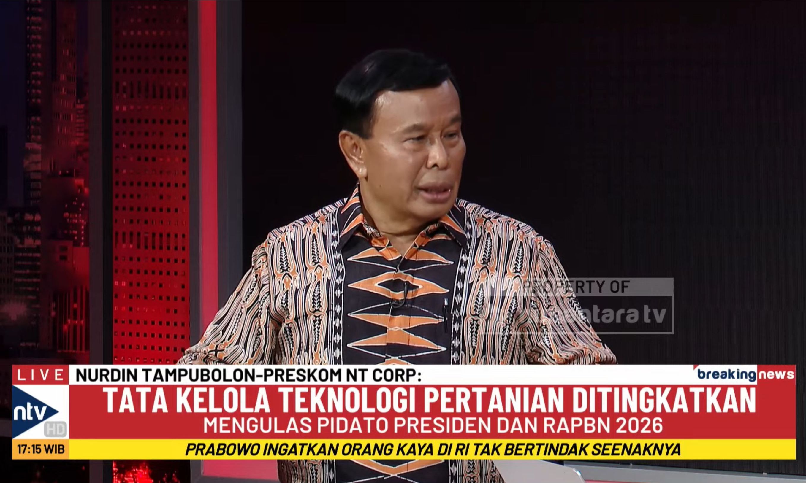 Preskom NT Corp, Nurdin Tampubolon Mengulas Pidato Presiden Prabowo dan RAPBN 2026 <b>(Nusantara TV)</b>
