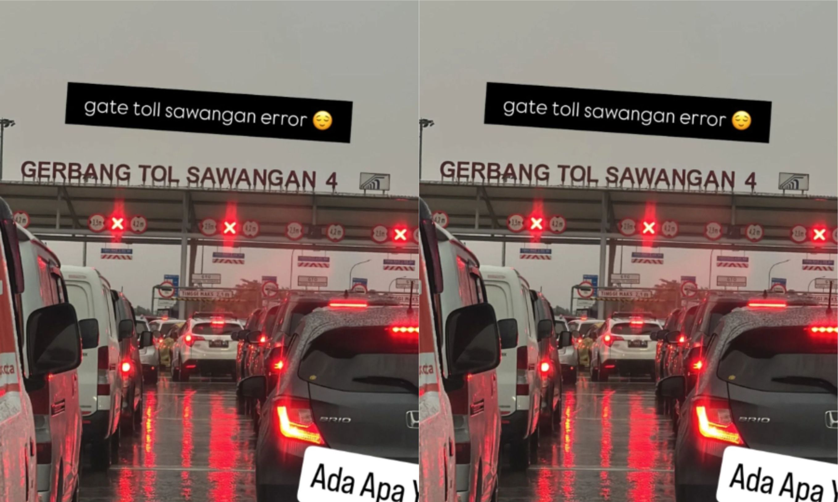 Kemacetan di Gerbang Tol Sawangan 4, Diduga Akibat Sistem Tersambar Petir <b>(Istimewa)</b>