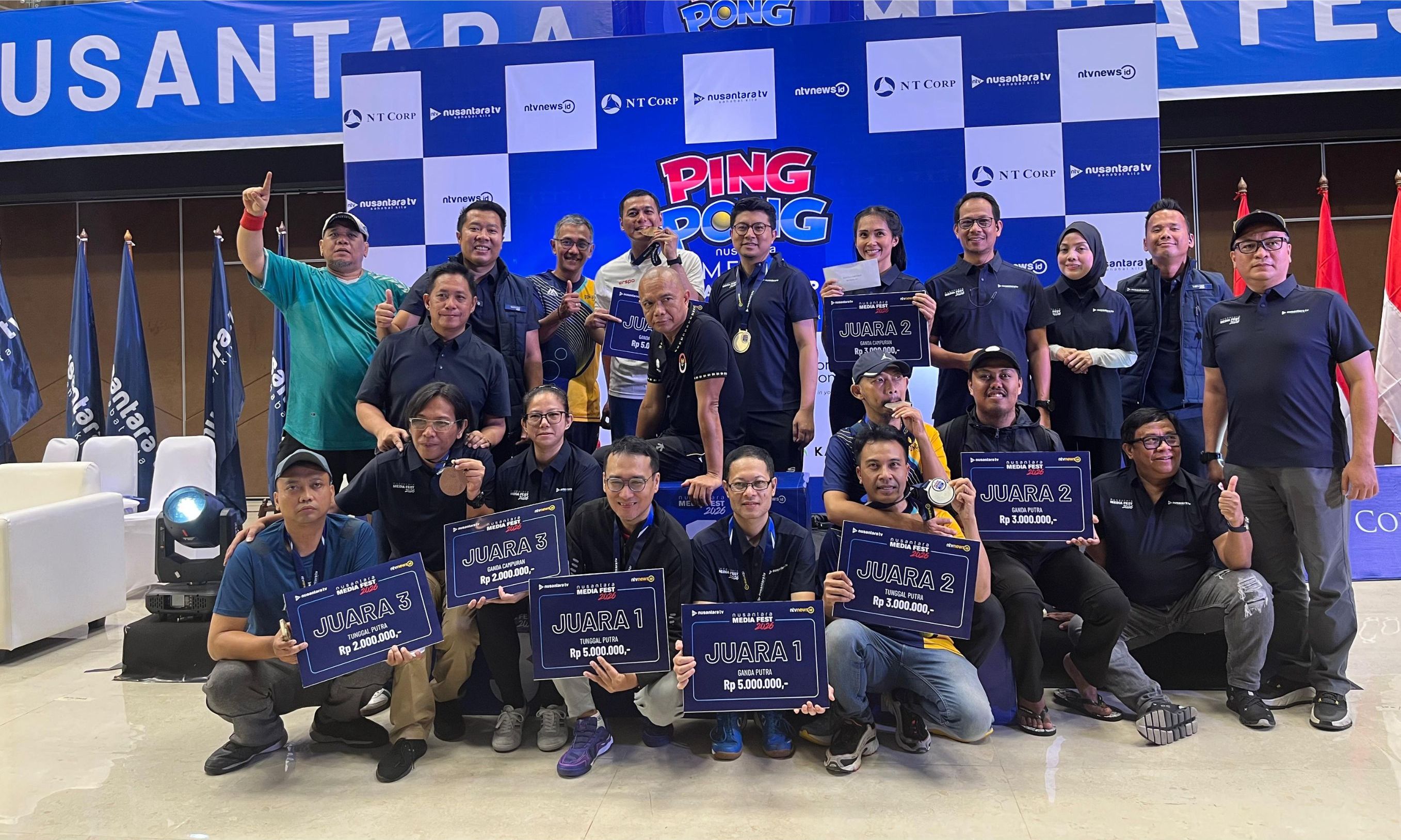 Daftar Pemenang Ping Pong Nusantara Media Championship <b>(Aswan / NYV News)</b>