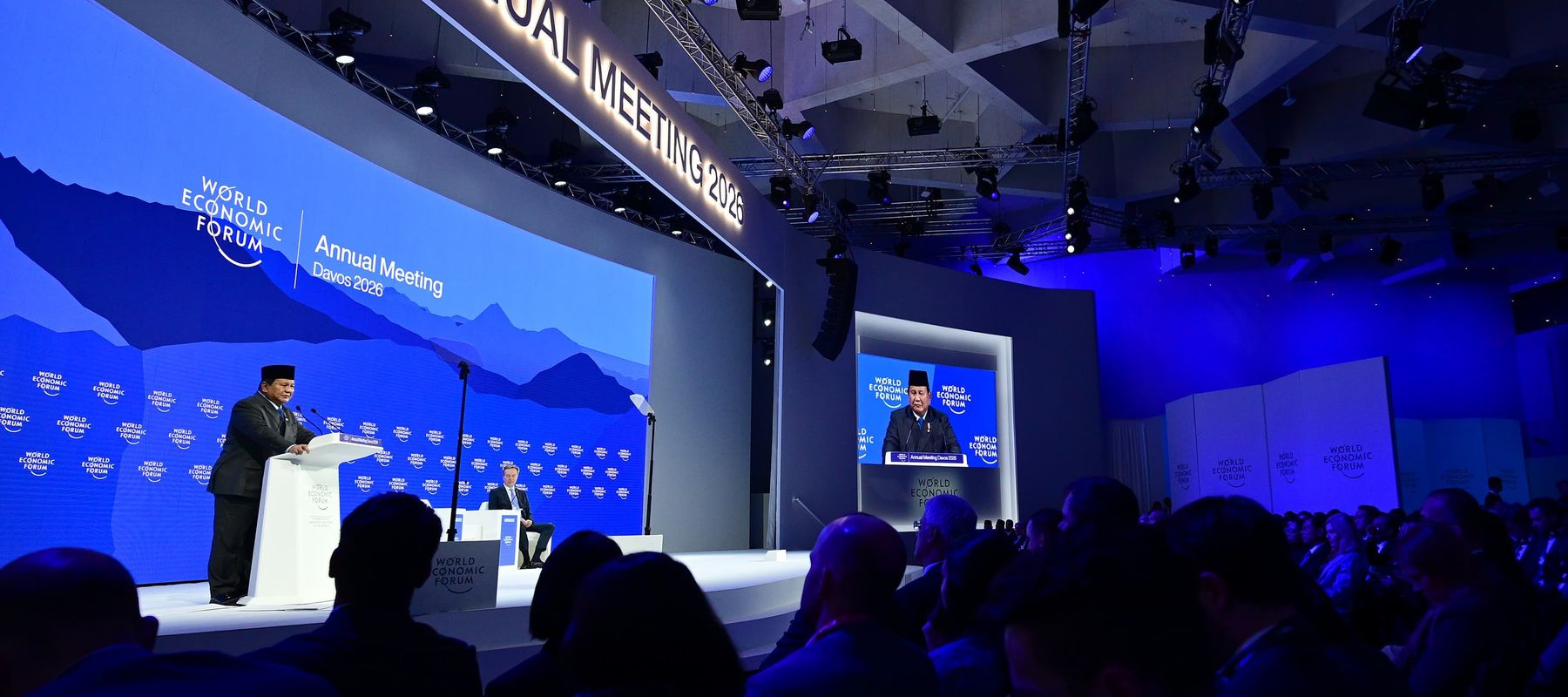 Presiden Prabowo saat pidato di WEF, Davos, Swiss