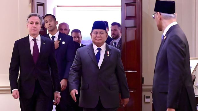 Presiden RI, Prabowo Subianto dan Menteri Luar Negeri Amerika Serikat, Antony Blinken