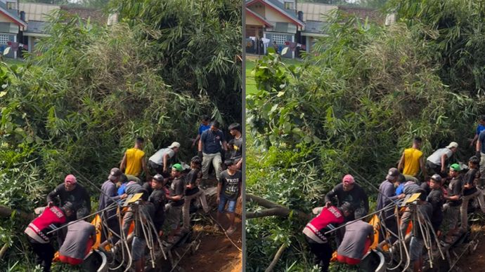 Kecelakaan lalu lintas terjadi di Kampung Pasirtulang, Desa Gejbrong, Kecamatan Gekbrong