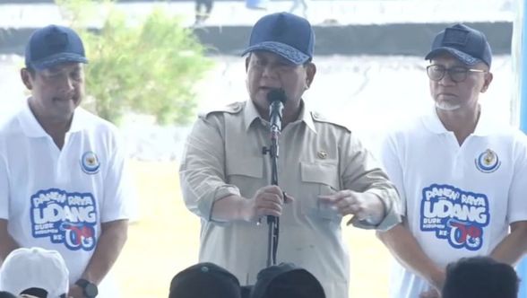 Presiden Prabowo Panen Raya Udang di Kebumen