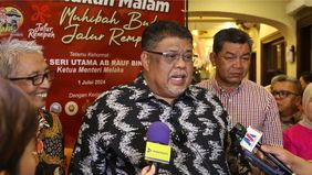 Ketua Menteri Melaka, Datuk Seri Utama AB Rauf Bin Yusoh berbicara mengenai jalur rempah antara Indonesia-Malaysia.