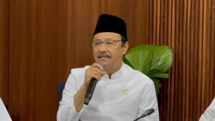 Arsip - Menteri Sosial (Mensos) Saifullah Yusuf (Gus Ipul) dalam konferensi pers terkait rancangan Perpres Tata Kelola Penyelenggaraan KDKMP yang digelar di Jakarta, Selasa (28/7/2026). 