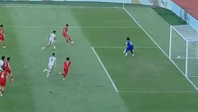 Timnas Indonesia harus puas bermain imbang tanpa gol di babak pertama saat menghadapi Irak di Kualifikasi Piala Dunia 2026 Zona Asia di Stadion Gelora Bung Karno pada Kamis 6 Juni 2024.
