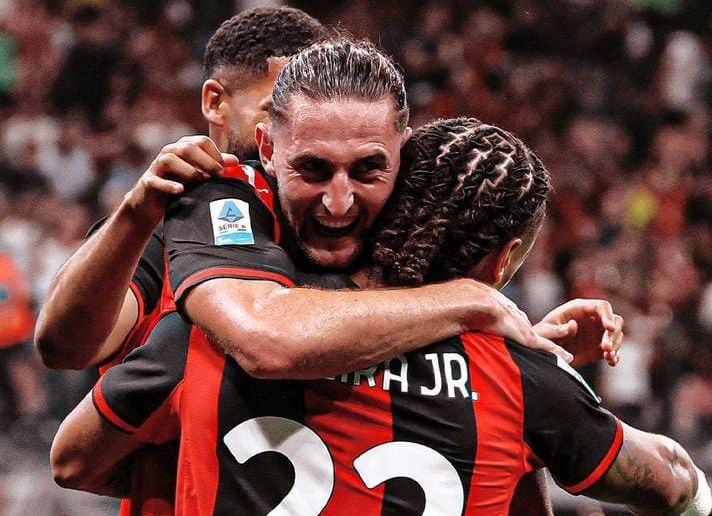 Selebrasi AC Milan  saat meraih kemenangan  3-0 atas Lecce pada giornata kelima Liga Italia 2026/27 di Stadion San Siro <b>(X: AC Milan)</b>