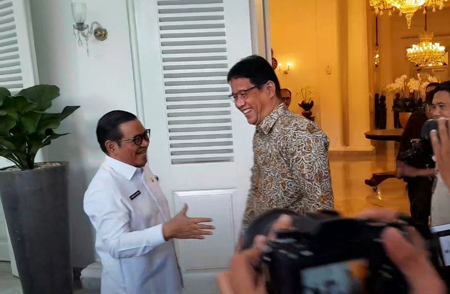 Pramono dan Purbaya <b>(Ntvnews.id/ Adiansyah)</b>